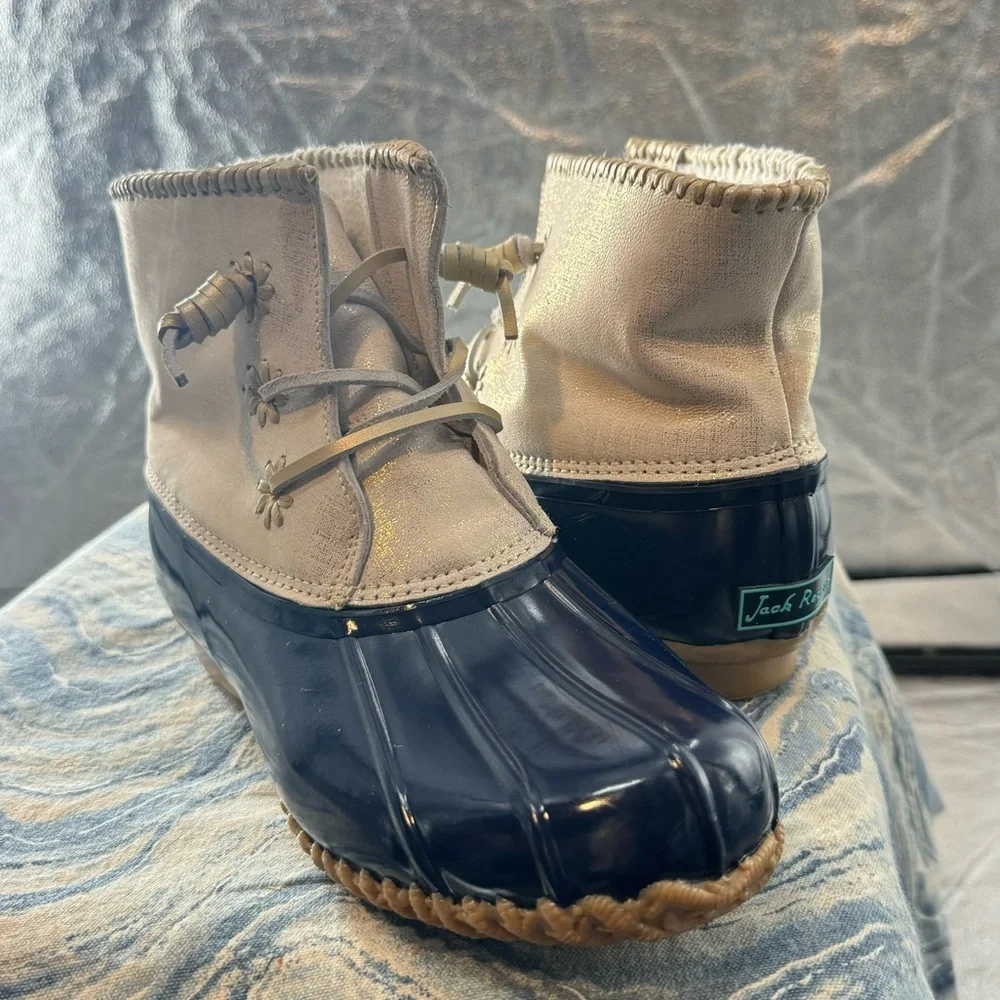 Jack rogers Chloe duck boots metallic fleece lined 9